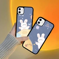 yndfcnb cartoon bunny rabbit phone case silicone pctpu case for iphone 11 12 13 pro max 8 7 6 plus x se xr hard fundas