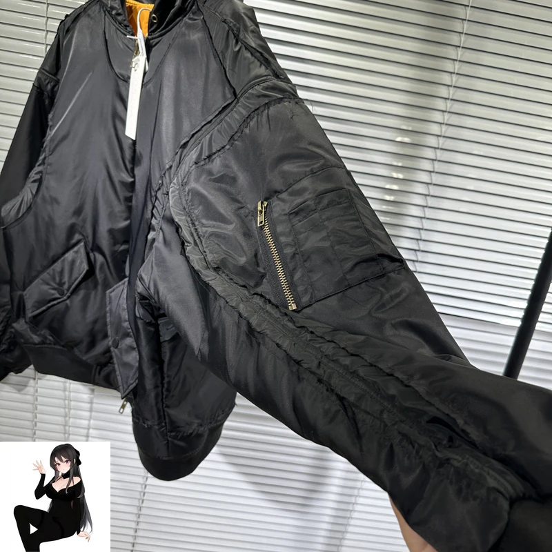 Проектируемые хлопковые куртки на молнии с рукавами и карманами дизайнерское
