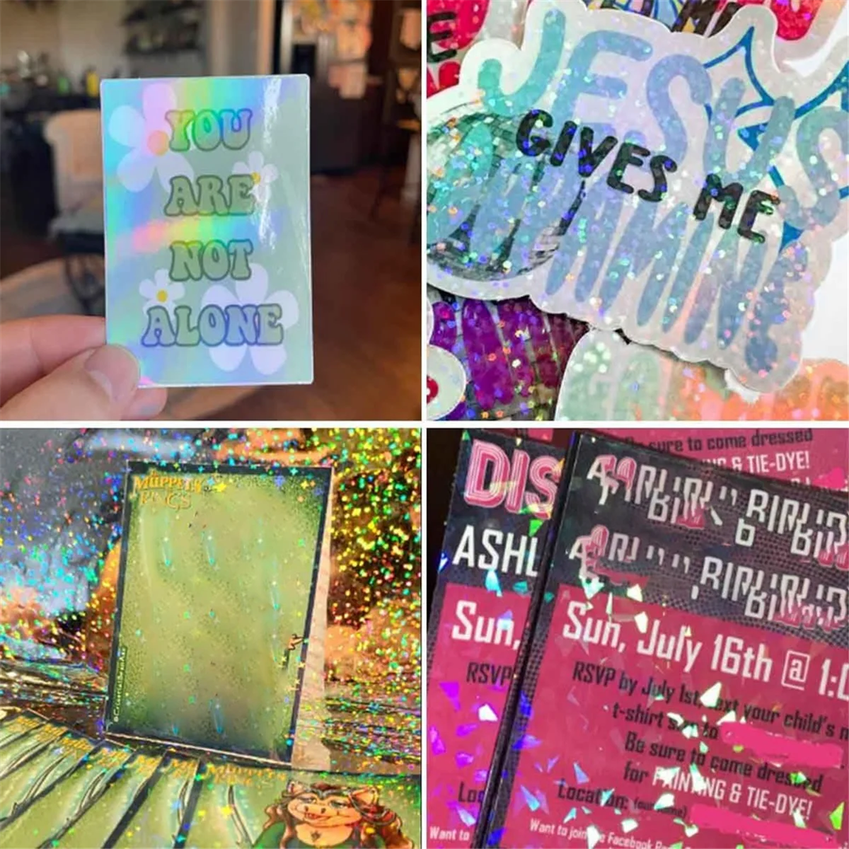 20 листов голографической наклейки бумага формата А4 виниловые для ламинирования