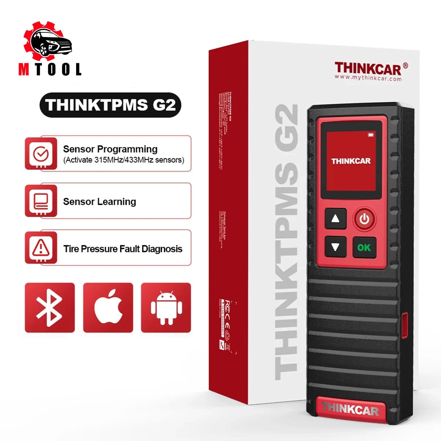 

THINKCAR THINKTPMS G2 TPMS инструмент для диагностики давления в шинах автомобиля, активатор датчика TPMS, программирование, обучение для Thinktool