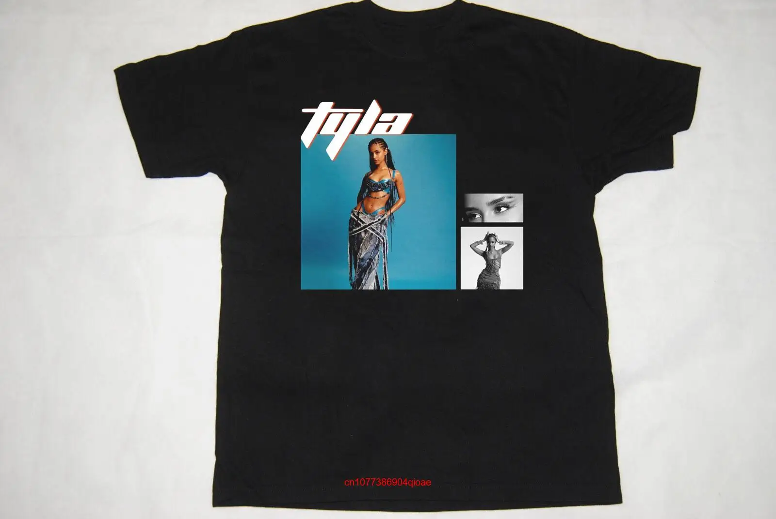 Черная хлопковая Футболка Tyla для друзей размеры RM64 с длинным или коротким