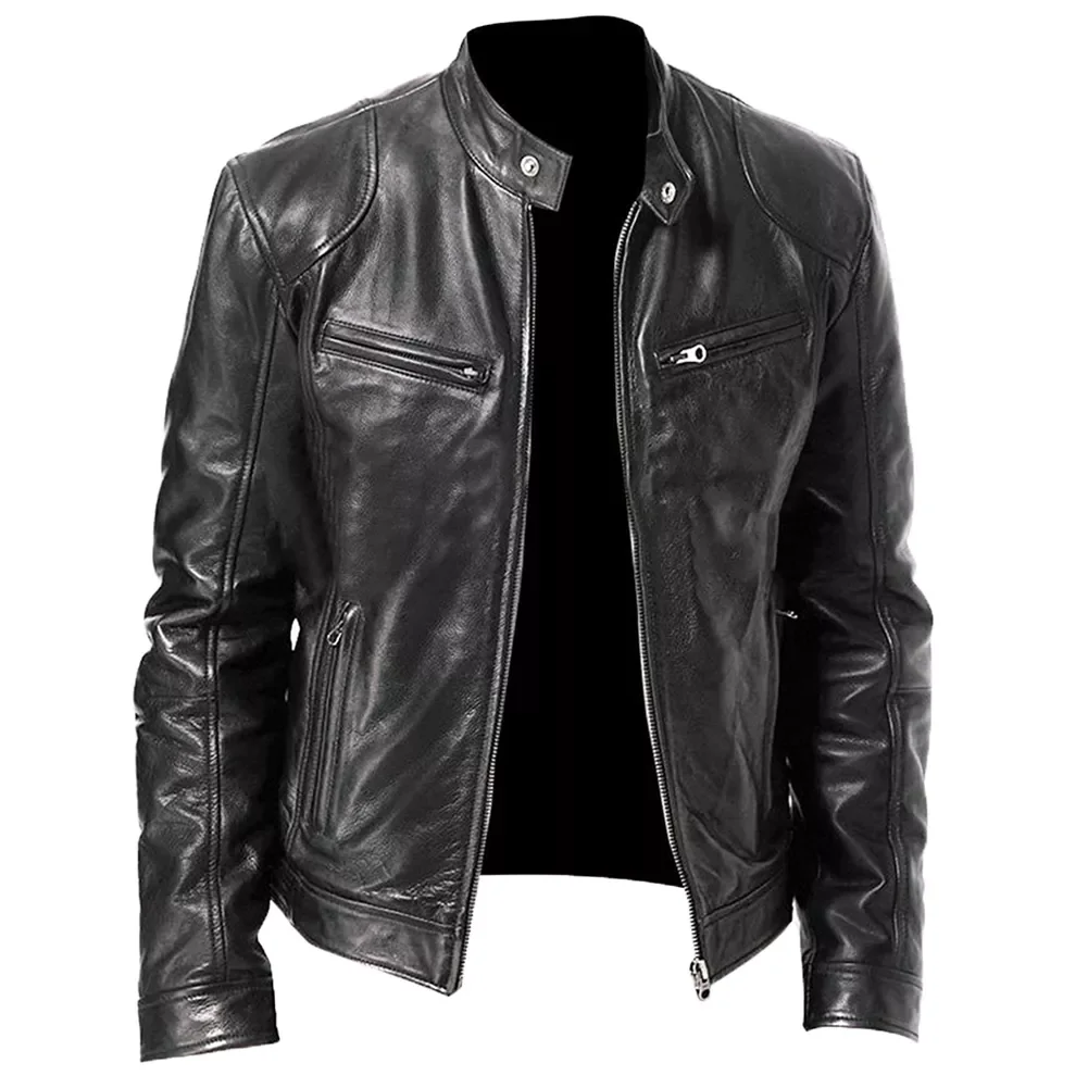 

Spring Autumn Leather Jacket Autumn New Fashion Vintage PU Leather Coats Men's Motorcycle Jackets Casual Jacket 5XL