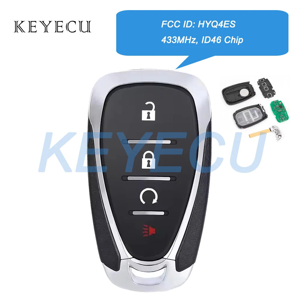 

Keyecu для Chevrolet Bolt EV EUV 2022 2023 умная фотосессия 433 МГц с чипом ID46 13535665 FCC ID: HYQ4ES IC: 1551A-4ES