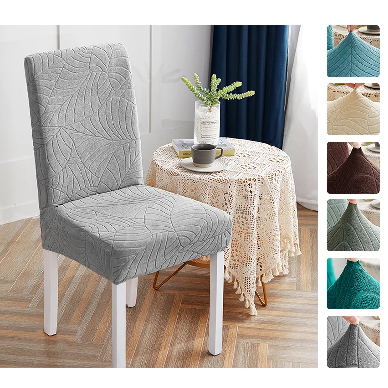 

Jacquard Extensible Dining Chair Cover Spandex Slipcover Case for Chairs Kitchen Dining Room Chair Covers Elastic Stretch
