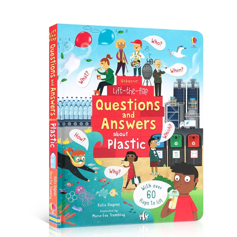 

Usborne Lift The Flap Questions and Answers about Plastic Original English Picture Board Book for Kids