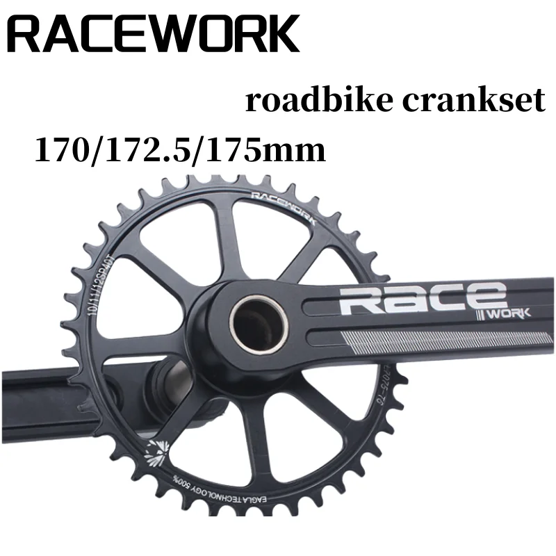 RACEWORK Road Bike Crankset 10 11 12 Speed ​​170 172.5 175mm GXP Single Chainring 40 42 44T Wide and Narrow Sprocket Crankset