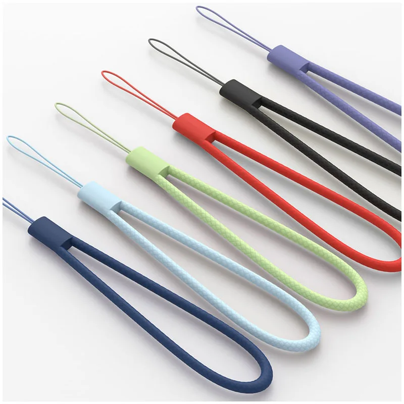 

2022 New Short Liquid Silicone Rubber Phone Lanyard Wrist Strap for Iphone Huawei Redmi Xiaomi Samsung Camera String Holders