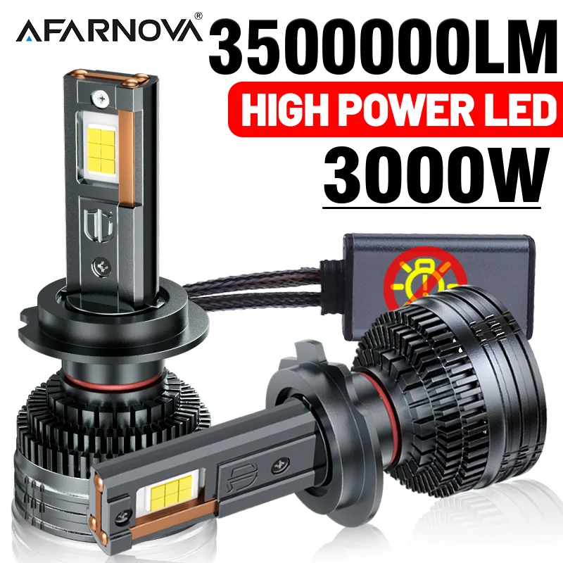 

3000 Вт H7 H4 H11 Светодиодные фары 3500000LM Светодиодные автомобильные лампы высокой мощности Canbus 9005 9006 HB3 HB4 H1 Турбо противотуманные фары автомобиля 3 медная трубка