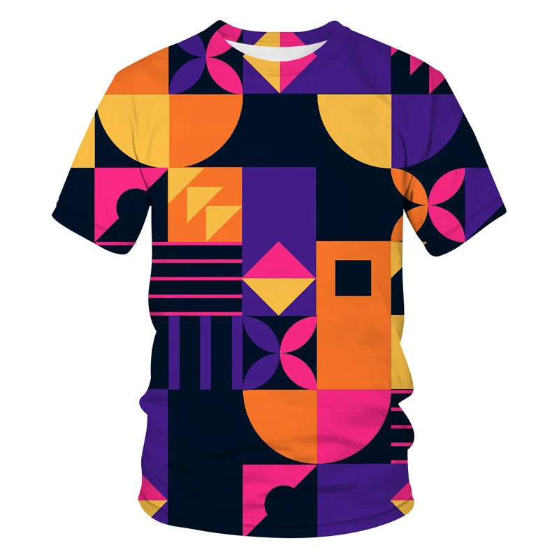 

Men's 3D Printed Geometric pattern T-shirt Round Neck Breathable Short Sleeve Creative Personality Shirt Oversized Male T Shirt