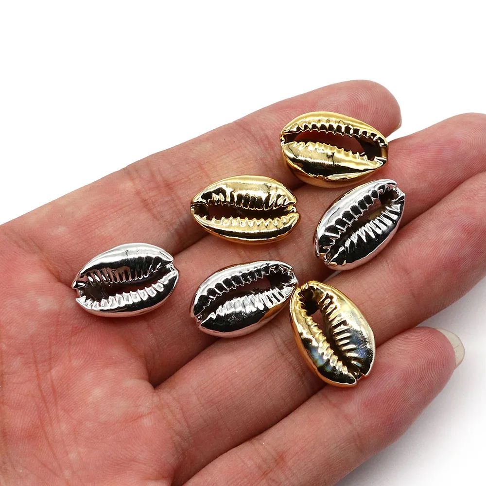 Бусины из ракушек с гальваническим покрытием 18-25 мм