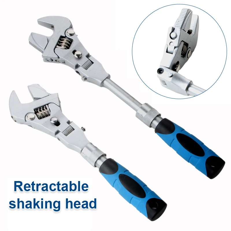 Купи 255mm Ratchet Adjustable Rotary Wrench 5-in-1 Torque Wrench Can Rotate and Fold 180 Degrees Fast Wrench Pipe Wrench Repair Tools за 802 рублей в магазине AliExpress