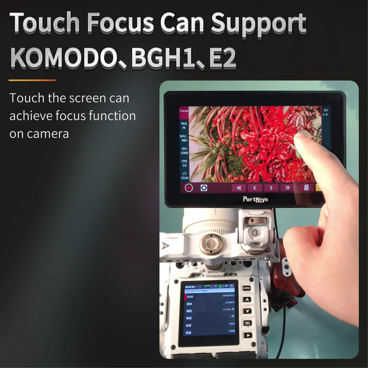 Фото Сверхъяркий контроллер камеры Portkeys BM5 WR 2200nit SDI/HDMI с сенсорным экраном BT1, монитор 5,5 дюйма, портативный монитор №5