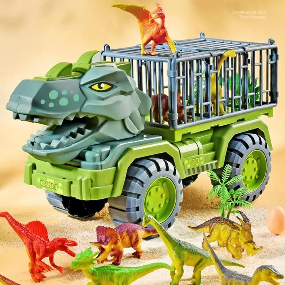 

Car Toy Dinosaur Engineering Vehicle Transport Vehicle Inertia Vehicle Excavator Model Gifts Rex Tyrannosaurus Toy Christma H8y4