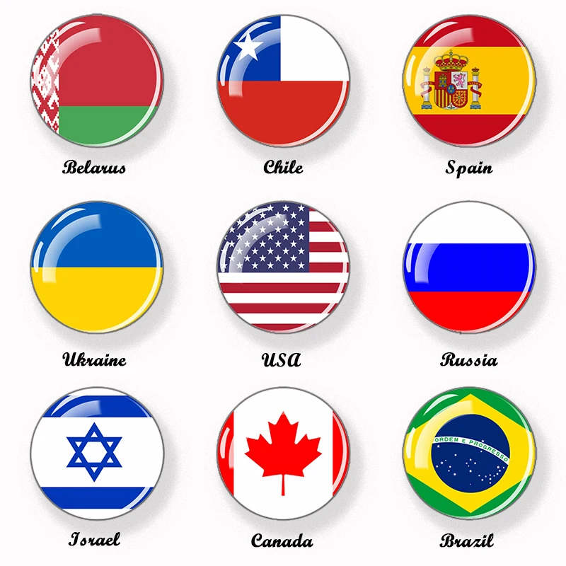 

World Flags Fridge Magnet 50mm National Flag Refrigerator Magnets 50MM America USA Canada England Spain Brazil Russia Countries
