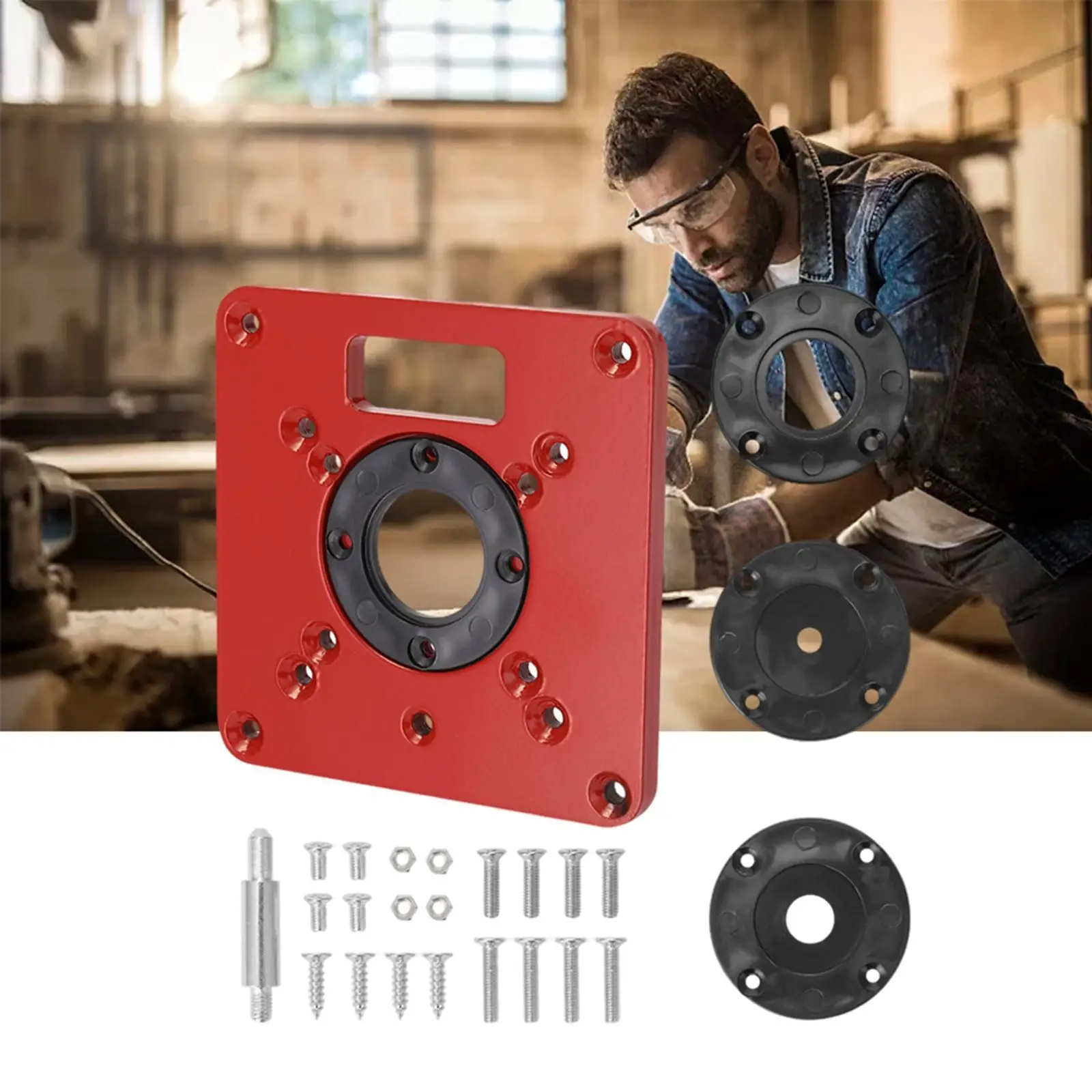 

Aluminum Alloy Router Table Insert Machine Trimming Machine Woodworking Trimming Machine for DIY Kit
