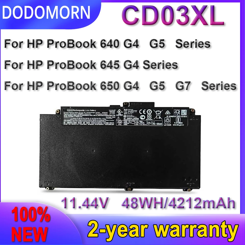 

DODOMORN Новый CD03XL Аккумулятор для HP ProBook 640 G4/645 G4/650 G4/640 G5/650 G5/650 G7