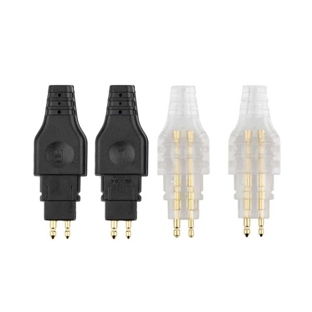 

2 Pcs Mini Earphone Cable Pin Audio Headphone Jack Plug Connector for Sennheiser HD650 HD600 HD580 HD25 Transparent