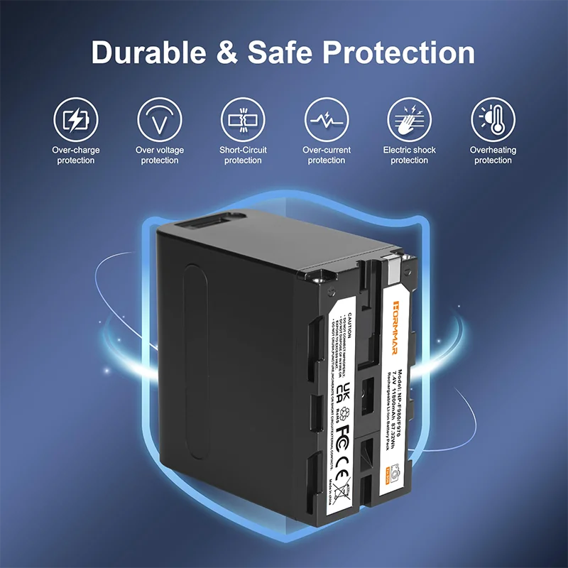 Фото Аккумулятор Li-ion NP-F980 емкостью 11800 мАч с USB-выходом для зарядки, совместимый с камерами Sony NP-F970, F960, F950, F550, F530, F330 №2