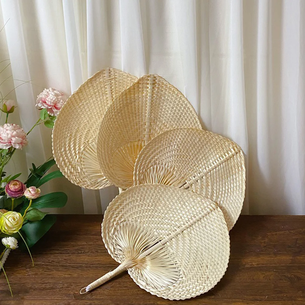 

2pcs Bamboo Woven Fan Woven Fan Chinese Style Woven Fan Handheld Bamboo Fan