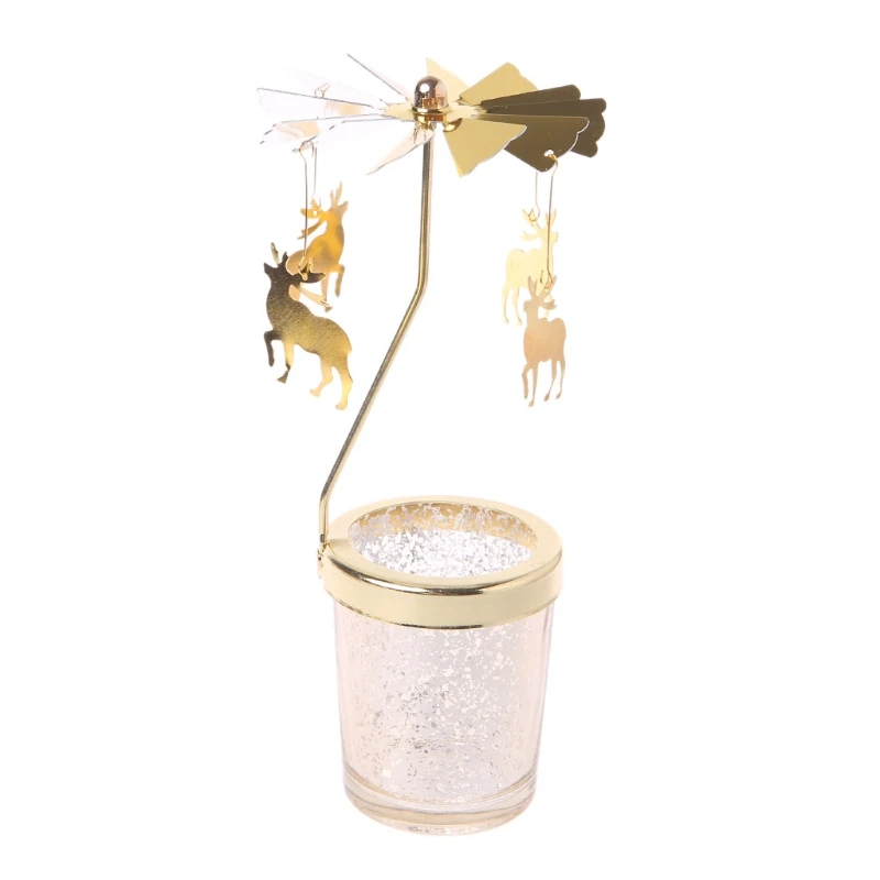 Новинка 2021 вращающаяся карусель на Рождество светильник свечник для чая