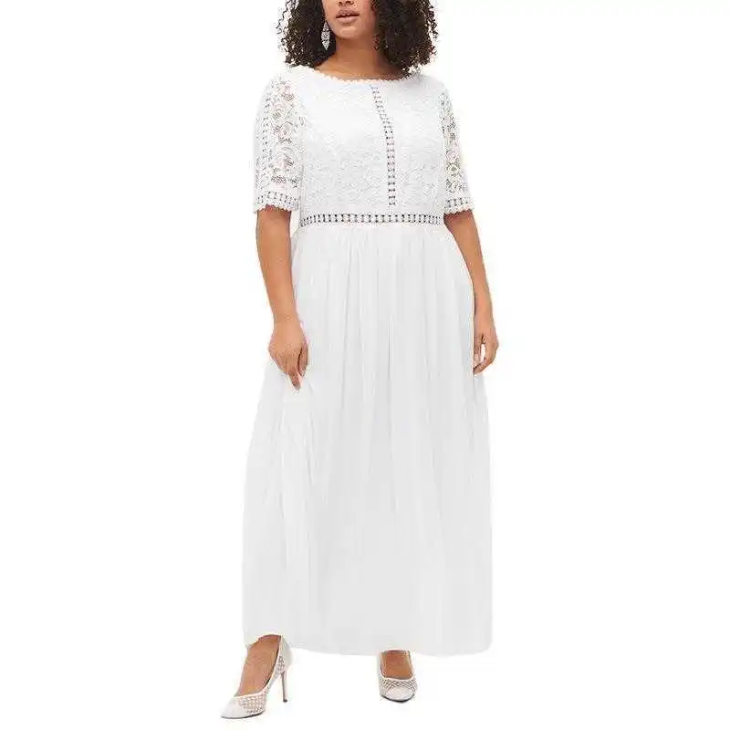 

Plus Size Casual Dresses Womens Summer Elegant Plump Girls Knitted Lace Ing Dress