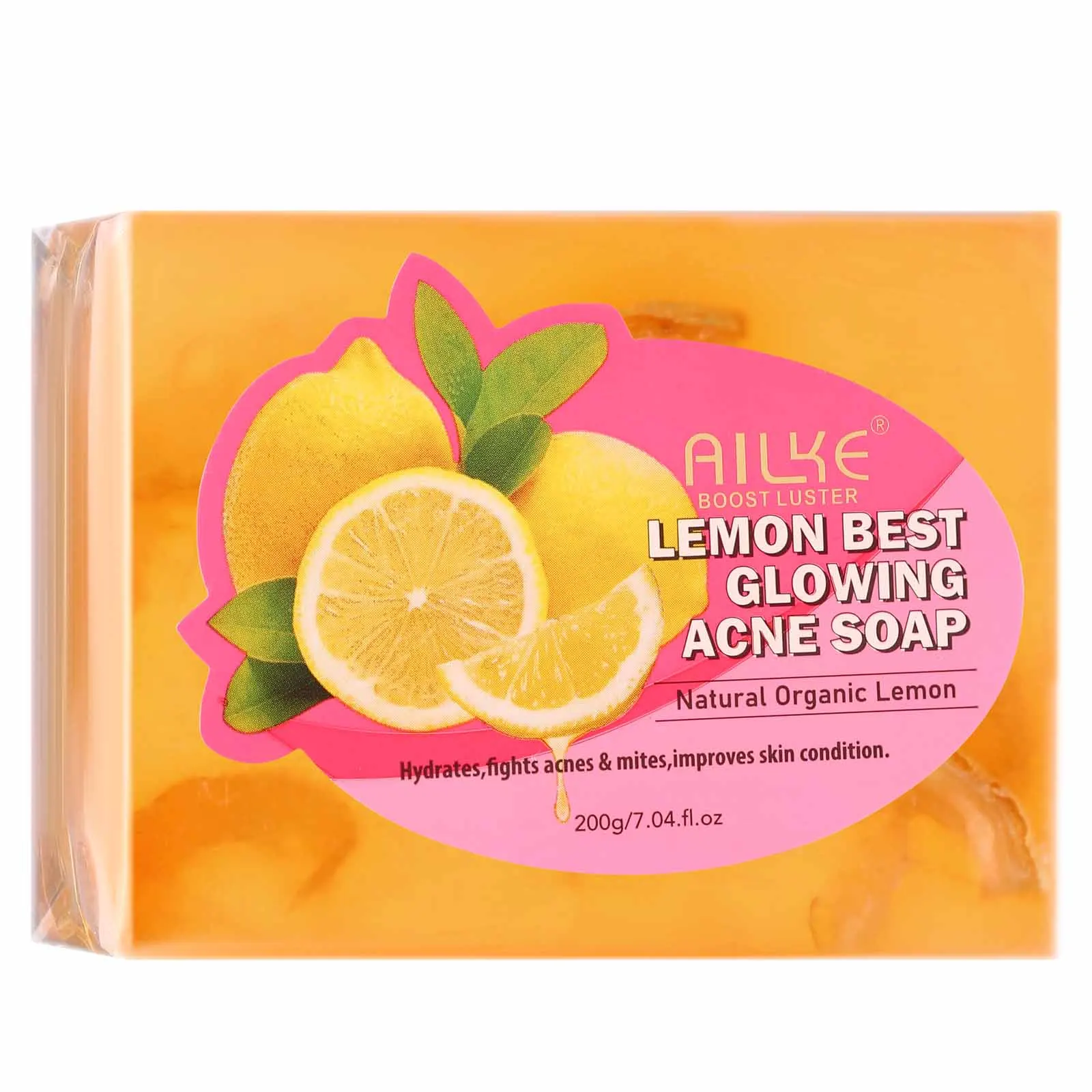 AILKE Acne Removal Soap, Brightening Bar,  With Natural Organic Lemon, Gentle Clean, Oil Control, Suitable for Face and Body