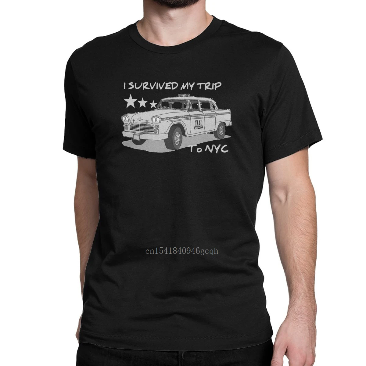 

I Survived My Trip To Nyc T Shirt for Men Pure Cotton Fun T-Shirts Round Neck Holland Tees Short Sleeve Clothing Plus Size
