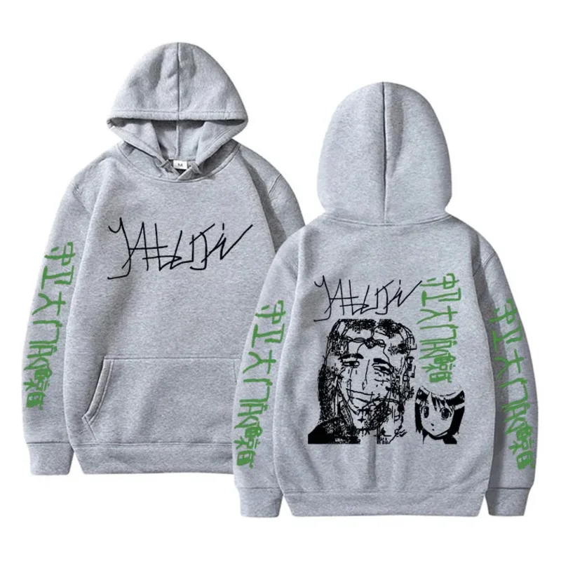 Худи Yabujin с принтом для мужчин и женщин Повседневная Толстовка Оверсайз