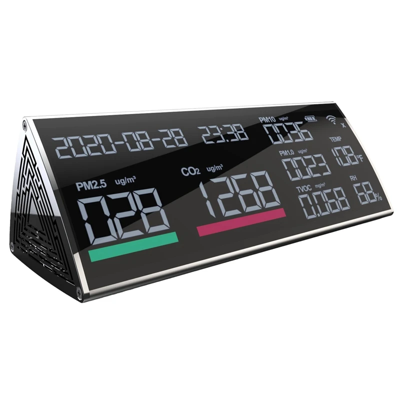 

Air Quality Monitor Indoor CO2 Detector, Dust Volatile Substance Detector Tuya APP WiFi Connection Smart Detector