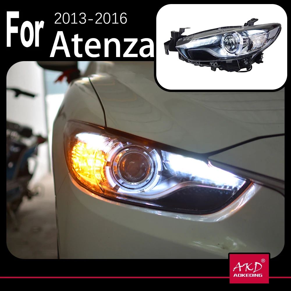 

AKD Car Model for Mazda 6 Headlights 2013-2016 Mazda6 Atenza LED Headlight DRL Hid Head Lamp Bi Xenon Porjector Accessories