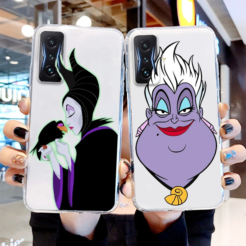 

Disney Villain Queen Art For Xiaomi Redmi K50 K40 Gaming A1 11 Prime 10 10C 9AT 9A 9C 9T 8 7A 6A 5 4X 5G Transparent Cover