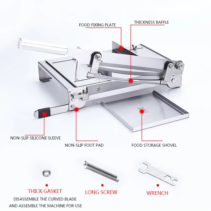 Stainless Steel Bone Slicer Household Chicken Duck Fish And Sheep Cutting Saw 13.5 Inch Meat Manual Machine