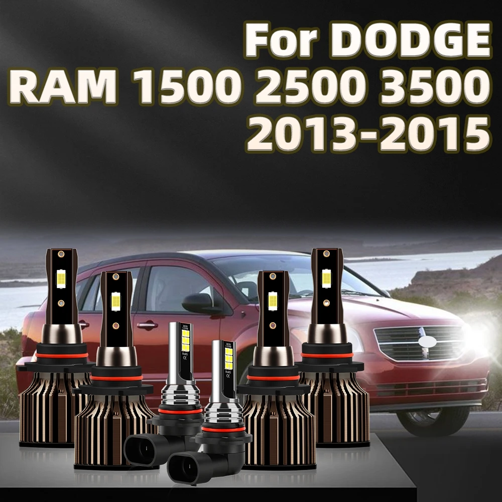 2/4/6PCS LED Headlight Bulb 38000LM Car Headlamp 6000K Auto Fog Light 9005 9012 9145 For DODGE RAM 1500 2500 3500 2013 2014 2015