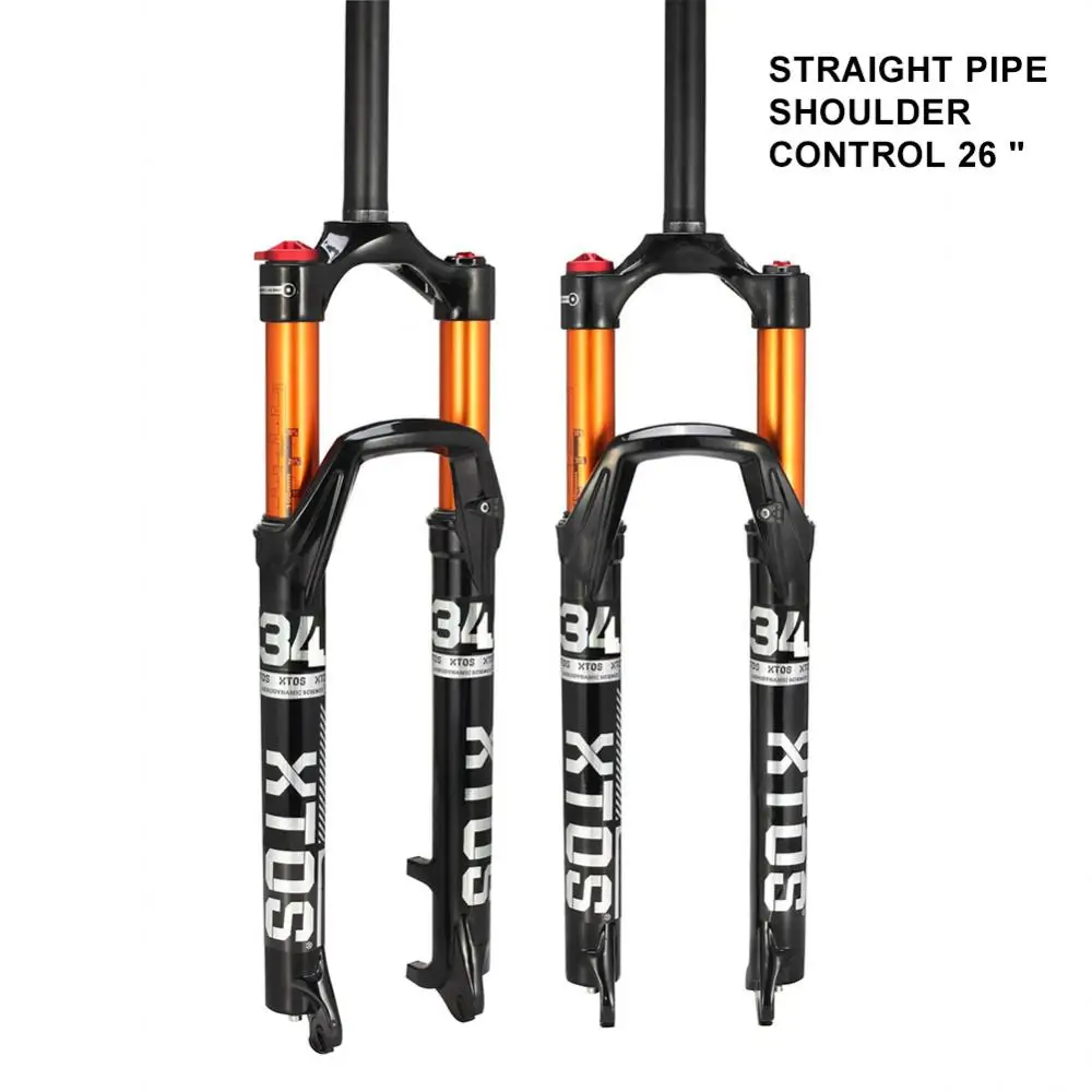 

MTB Bike Front Fork 27.5 Inch Magnesium Alloy Shock Absorber Aluminum Front Fork Double Shoulder Air Fork Shock Absorber Fork