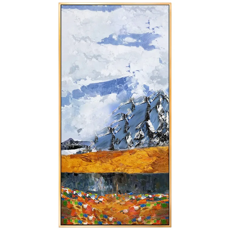 

Decorative Painting Snow Mountain Scenery Modern Corridor Aisle Mural Living Room Large Size Hand Painted Oil Painting Frameless