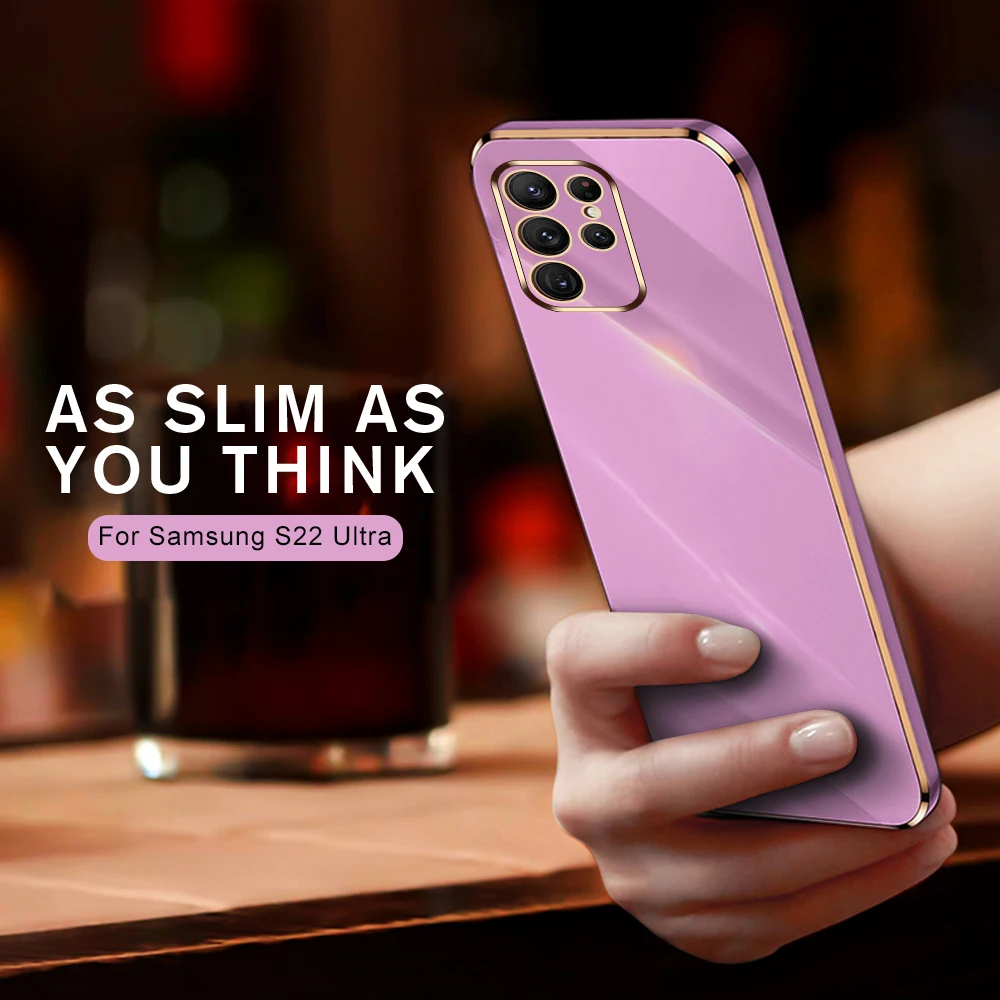 Ультратонкий квадратный силиконовый мягкий чехол S22 для Samsung Galaxy Ultra S 22 Plus Coque Funda