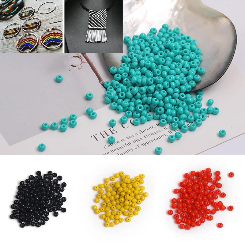 150 шт 4 мм одноцветные стеклянные бусины 6/0 одноцветные Круглые бусины для самостоятельного изготовления браслет бижутерия ручной работы аксессуаров