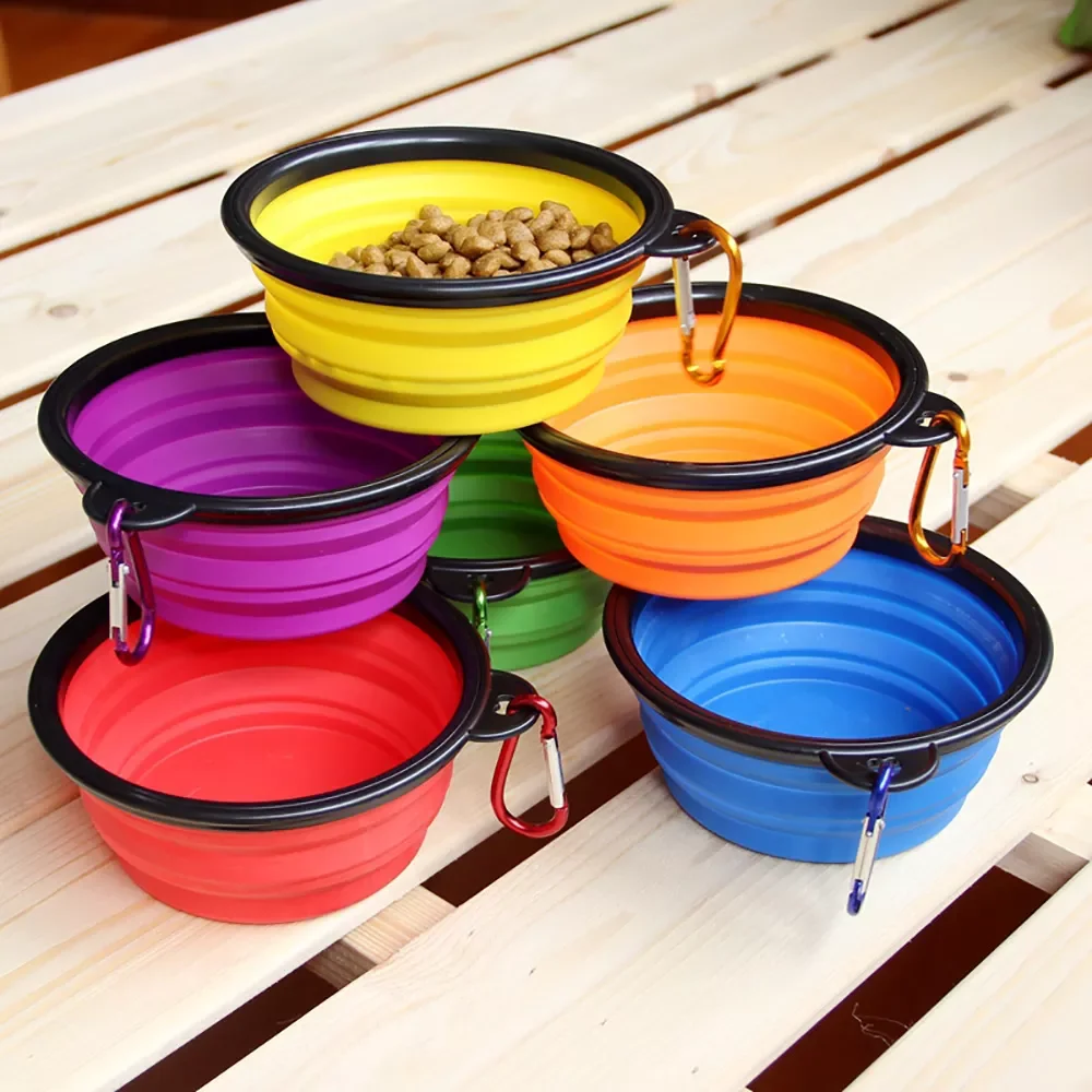 

2023NEW Travel Silicone Bowl Portable Foldable Collapsible Pet Cat Dog Food Water Feeding Travel Outdoor Bowl Pet Accessories