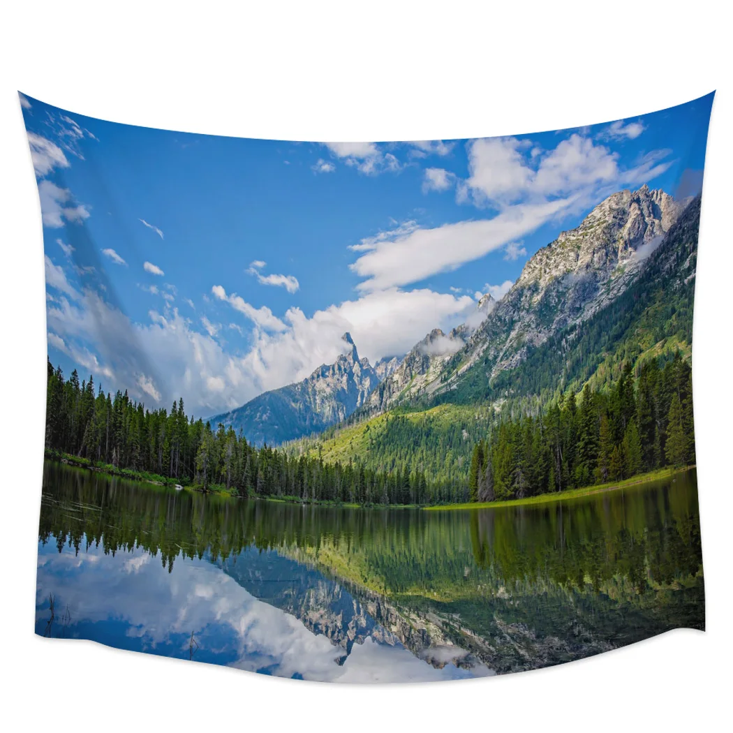 

Morning Lake Blackout Curtains Table Runner Bathroom Set Blanket Tapestry
