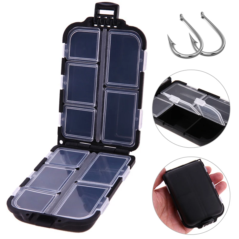 

10 Compartment Mini Storage Case Flying Fishing Tackle Box Fishing Spoon Hook Bait Storage Boxes Fishing Tools Accessories 2022
