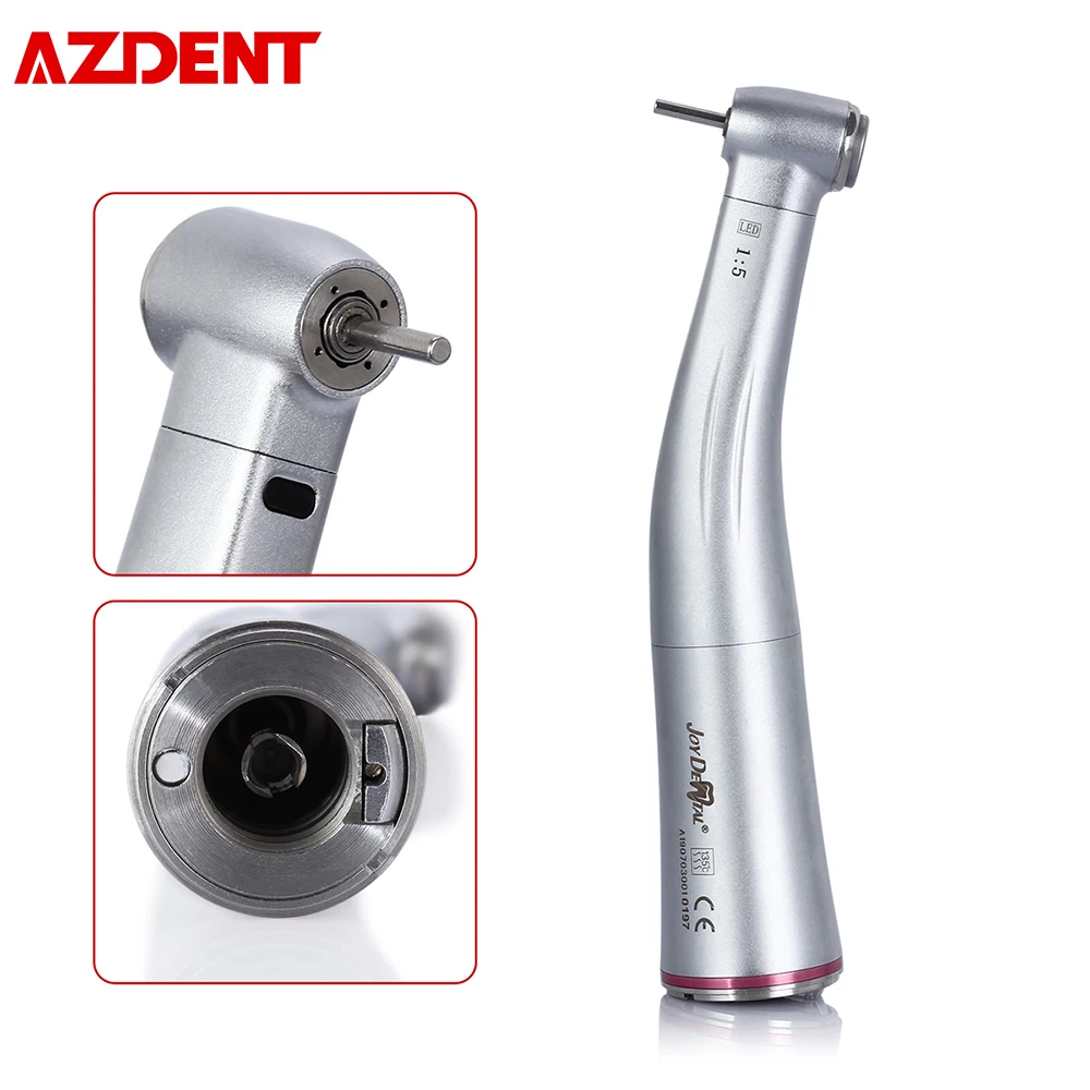 Dental 1:5 Fiber Optic Increase Contra Angle Handpiece Push Button Chuck Ceramic Bearing Internal 4 Way Spray