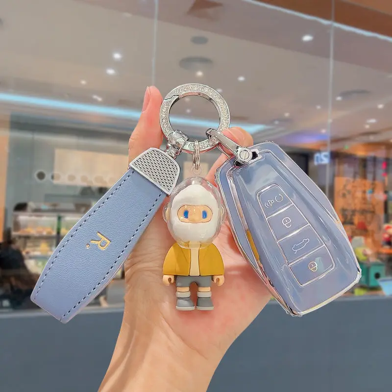 

Car Key Fob Case Cover For Geely Atlas Boyue NL3 EX7 SUV GT GC9 Emgrand X7 Borui Racing Boy Keychain Accessories