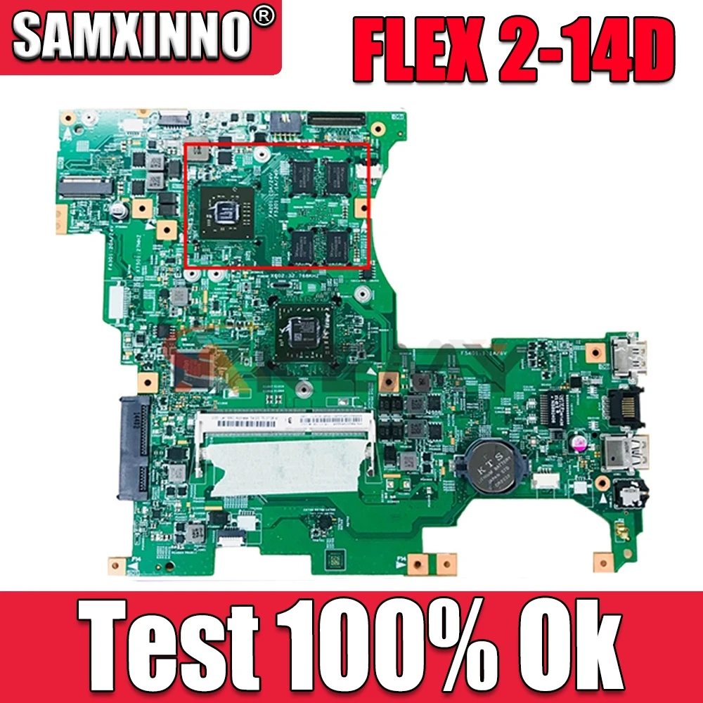 

Материнская плата Akemy для ноутбука Lenovo FLEX 2-14D LF145M MB 13287-1 448.00Y02.0011, материнская плата DDR3, полное тестирование