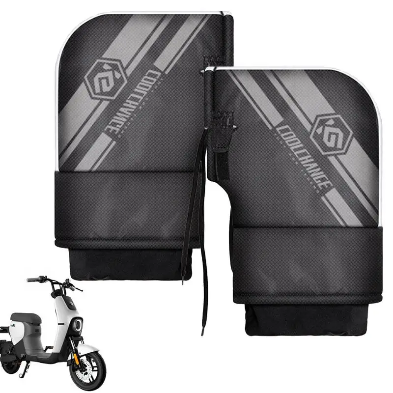 

Winter Motorcycle Gloves 1 Pair Waterproof Winter Warmer Gloves Front Wind-Breaking Guard With Reflective Strip For Cold Weather