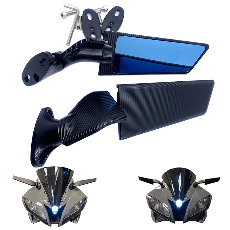 

Выпуклое зеркало для мотоцикла CNC из сплава с большим углом обзора, регулируемое вращающееся поворотное зеркало заднего вида с крылом для ...