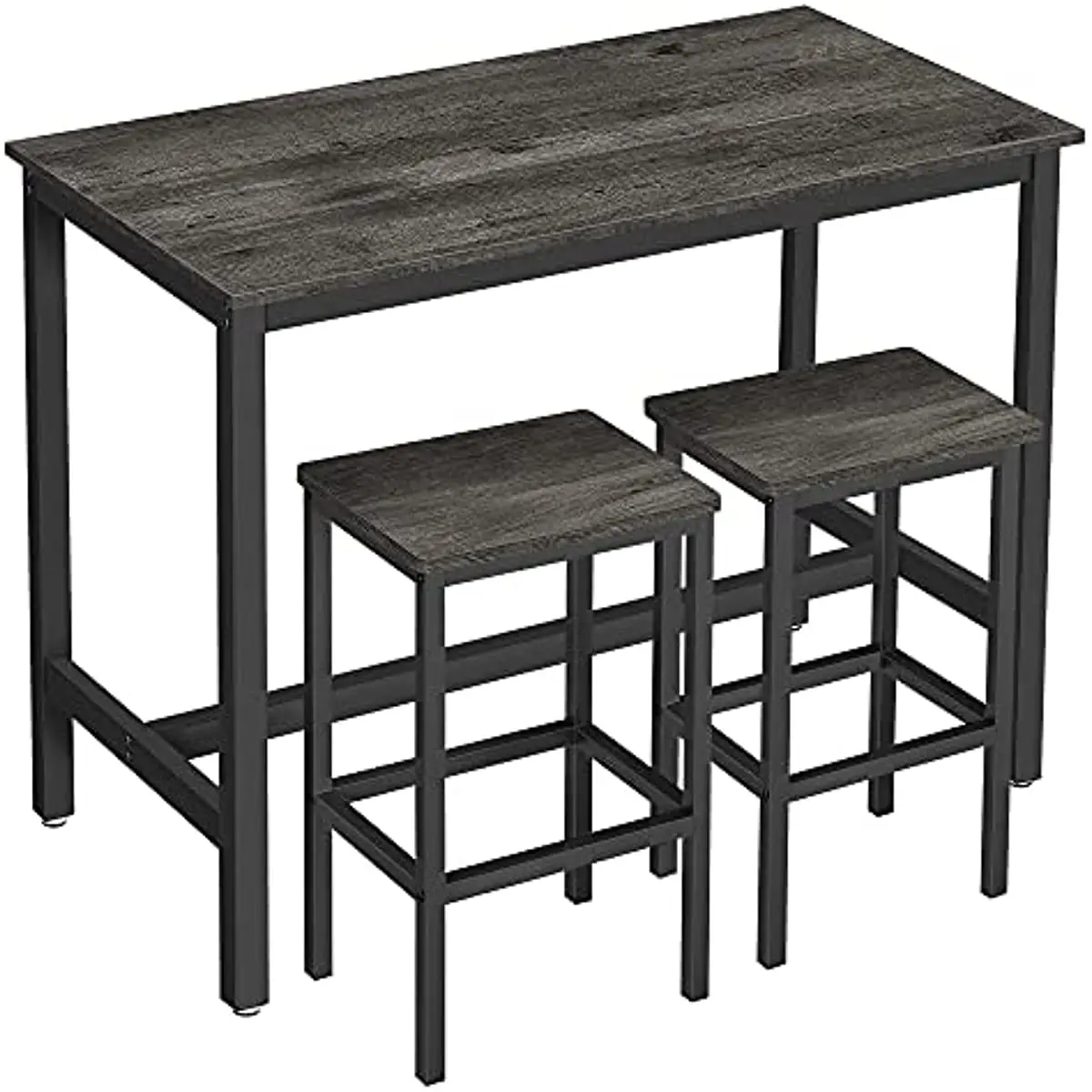 

Барный стол VASAGLE, барный стол с 2 барными стульями, обеденный стол, кухонная стойка с барными стульями, промышленная кухня