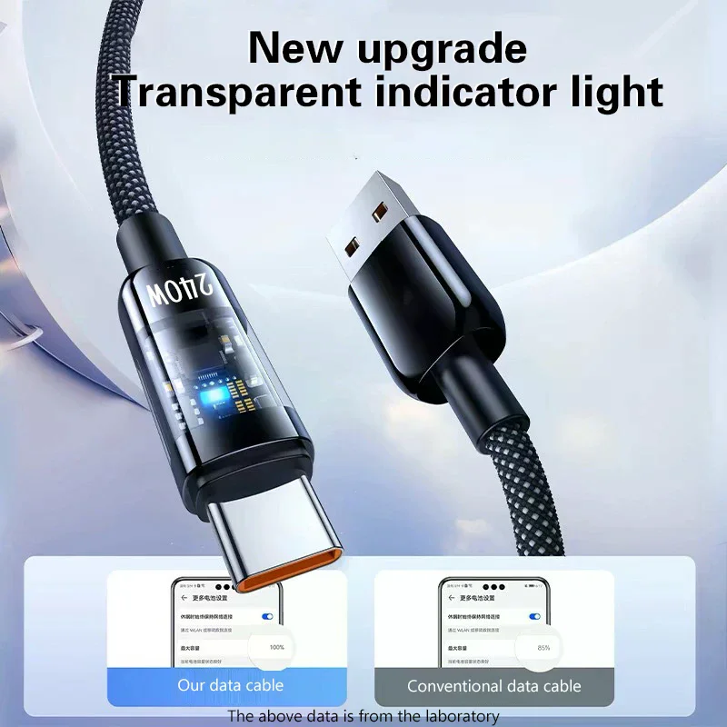 Фото Кабель USB Type-C 240 Вт для быстрой зарядки ноутбуков, планшетов, телефонов Huawei 16, 15, 15, 14, 13, 12, 11, 10, 9, 8, 7, 6, 5, 4, 3, 2, 1, шнур зарядного устройства USB-C, 1 м, 2 м №1