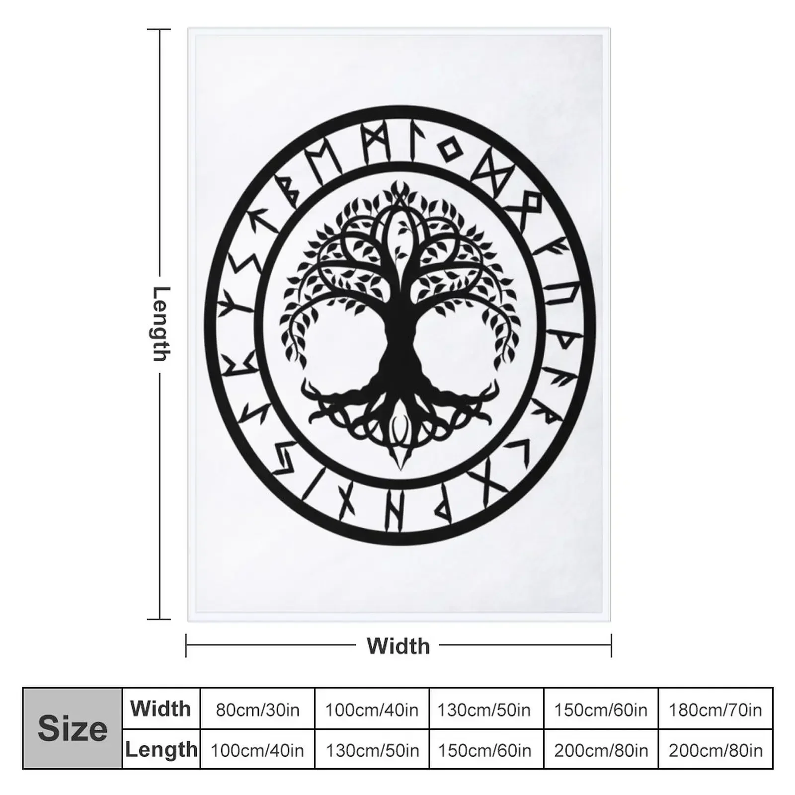 Yggdrasil /// Рунический круг (вариант I) Плед Диван Свободные теплые зимние одеяла