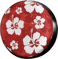 hibiscus spare tire cover waterproof and dustproof tire cover for jeeps trailers rvs suvs and many vehicles