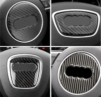 car carbon fiber steering wheel logo sticker frame cover for a1 a3 a4 a5 a6 a7 q3 a6 c7 q5 a8 q7 b6 b7 auto accessories